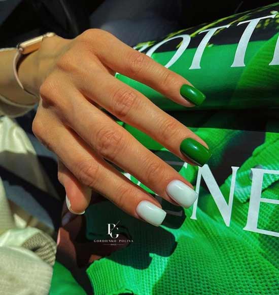 Summer green manicure