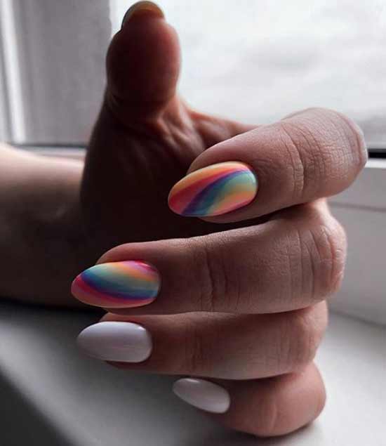 Rainbow summer manicure