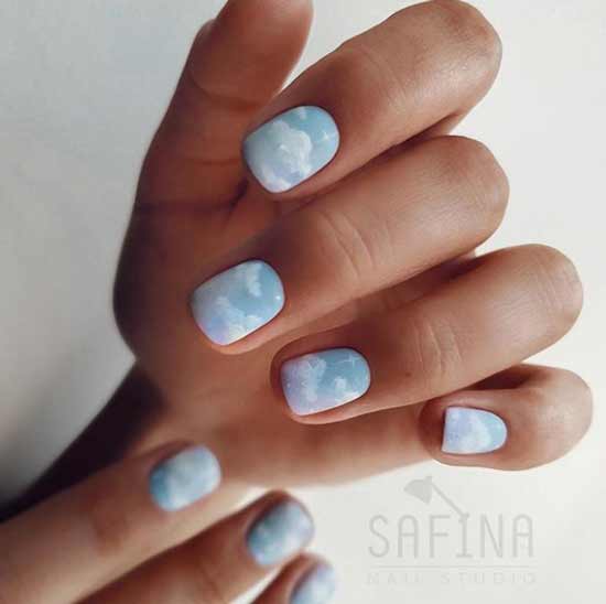 Sky blue manicure