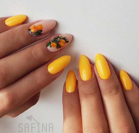 Summer manicure with fruits