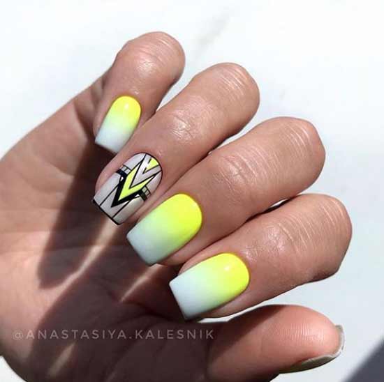 Summer geometric manicure