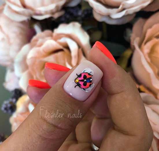 Summer nail with volumetric decor