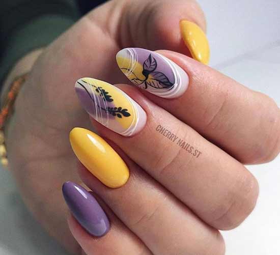 Summer yellow manicure