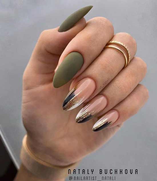 green matte manicure