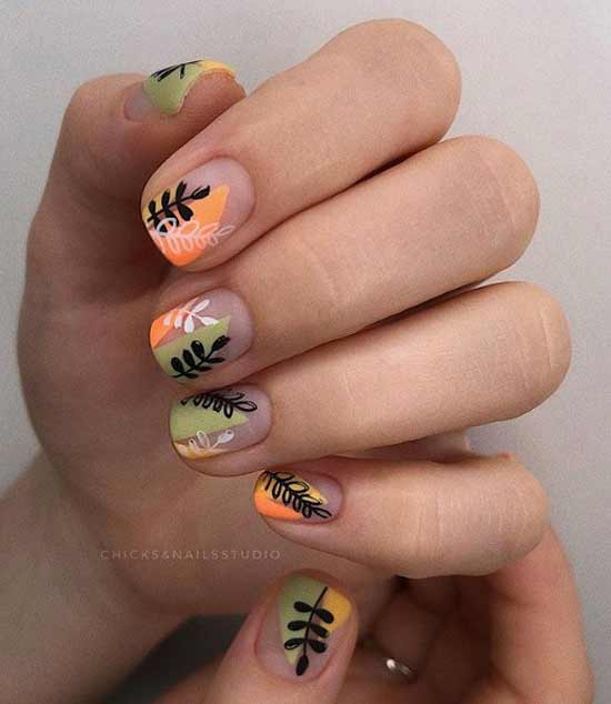 spring negative space manicure