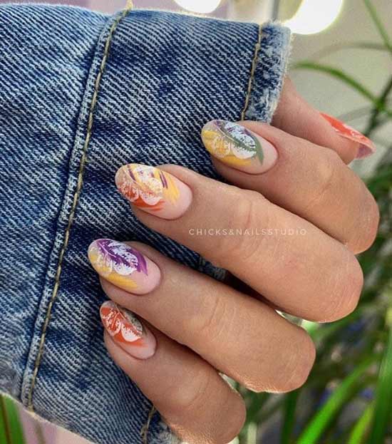 Colorful manicure spring