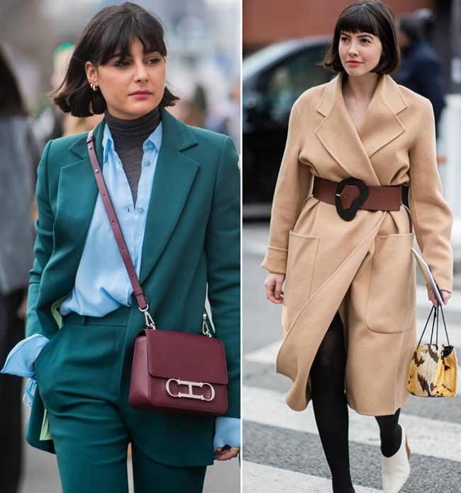 Coupes de cheveux avec une frange de la fashion week