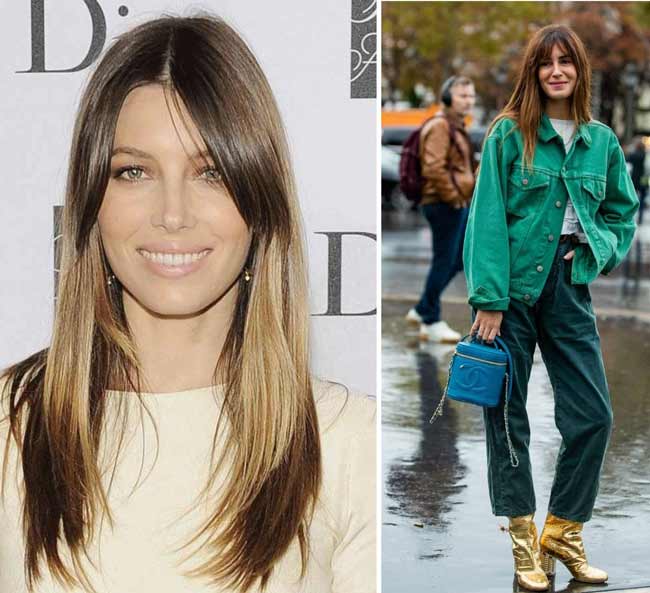 Images with fashionable bangs