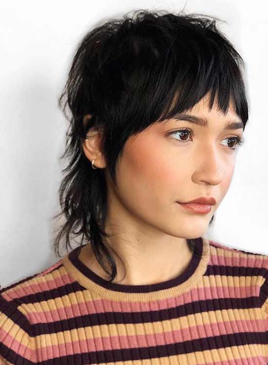 Fashionable haircut with bangs