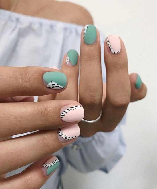 Light pink with mint design