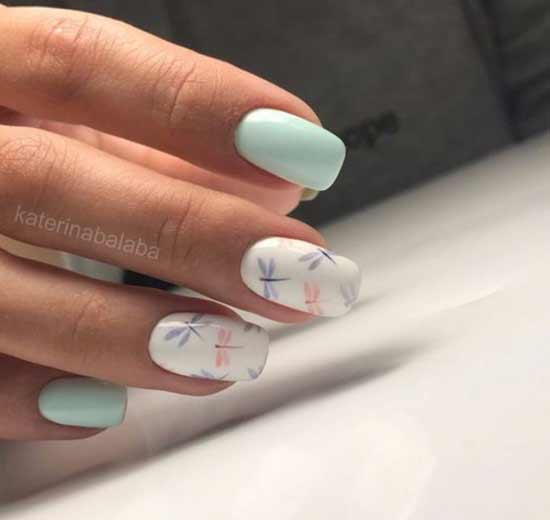 Delicate manicure with a pattern