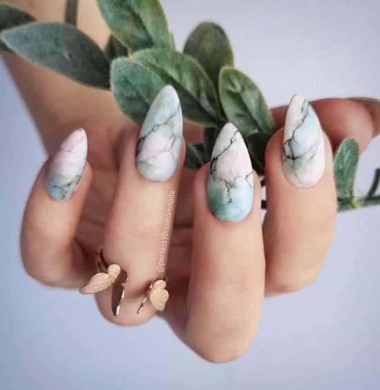 Mint marble nail designs