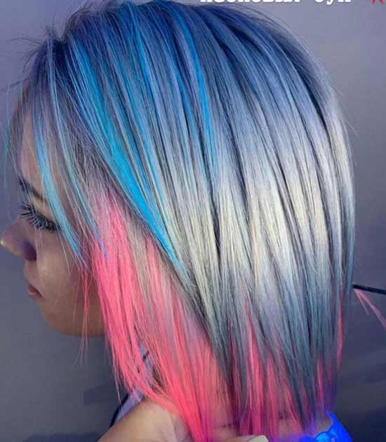 Neon hair coloring from a colorist