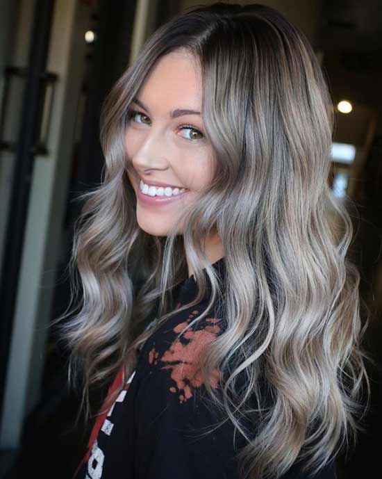 Silver dyeing long hair