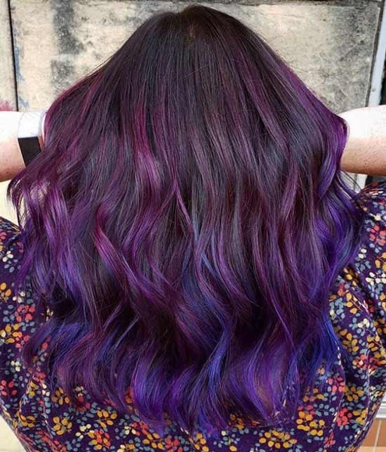 Blue-violet hair coloring