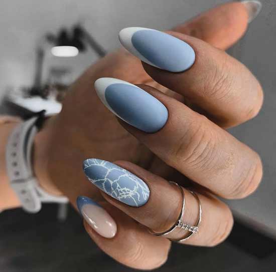 Blue French manicure