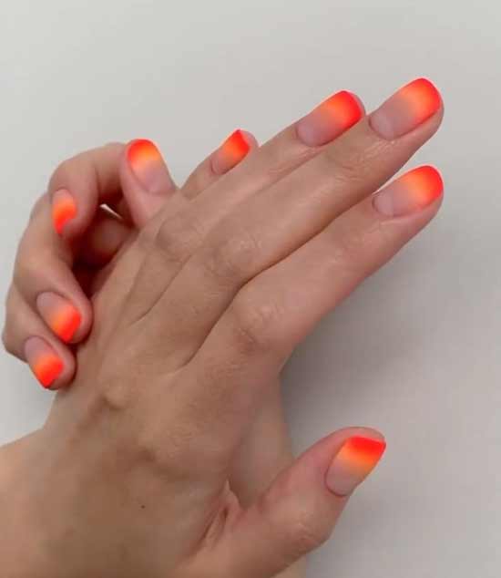 Orange French manicure