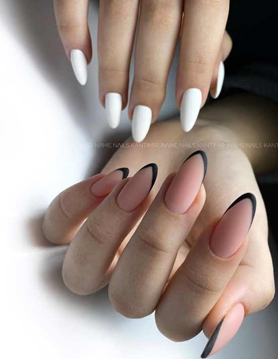 Manicure ideas different hands with a jacket