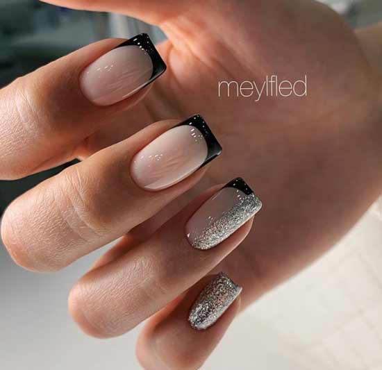 Black with silver french