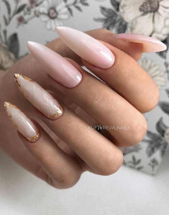 Delicate sharp nails manicure