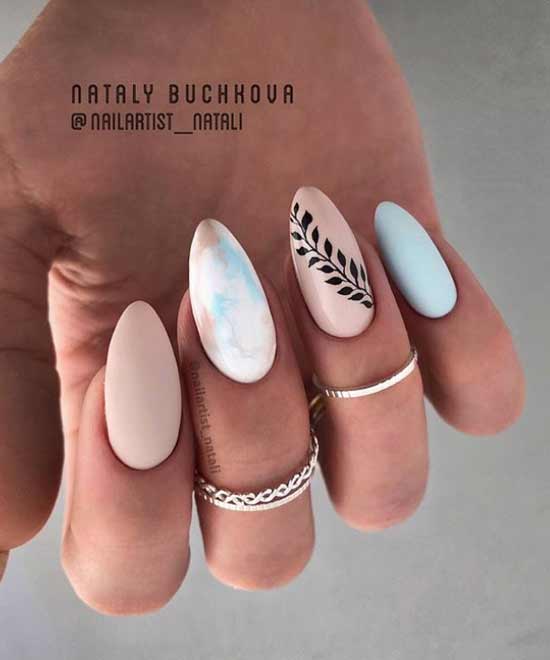 Plant print nail designs