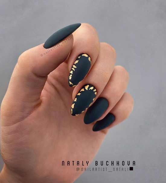 Black manicure long nails