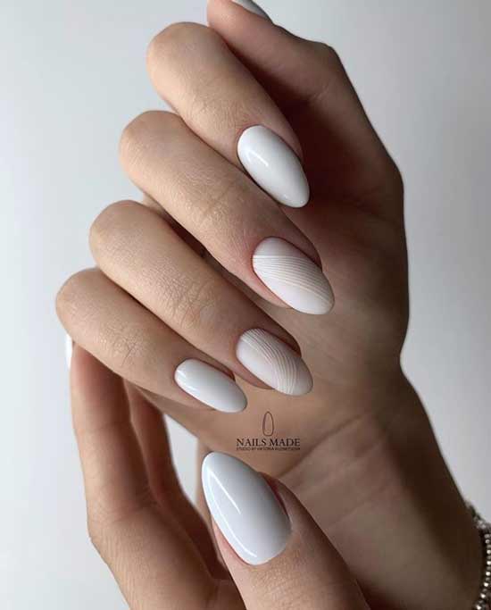 Milk manicure sharp nails