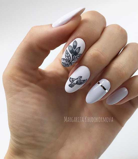 Wedding white manicure