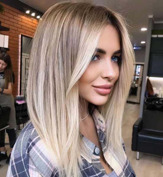 Blonde fashion haircut forehead