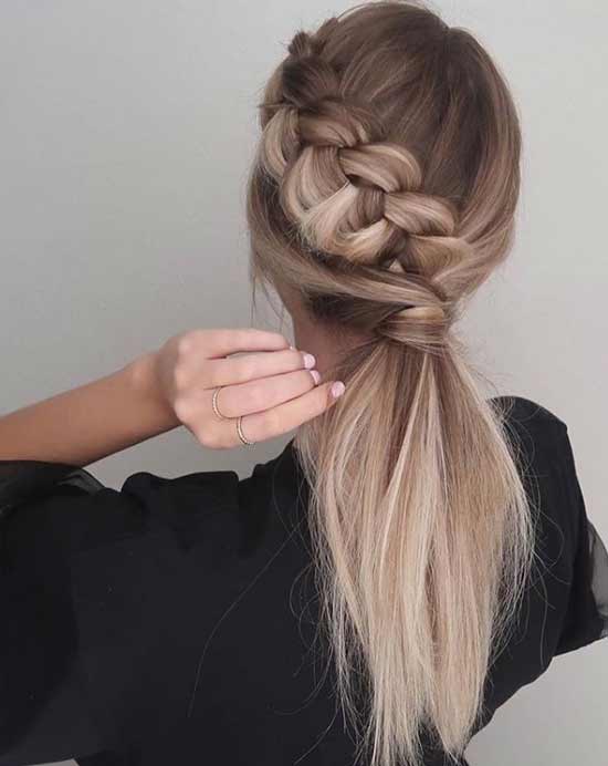 Ponytail styling with braiding