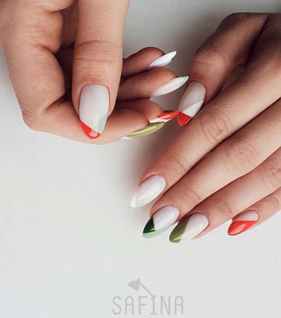 Nails with colored tips