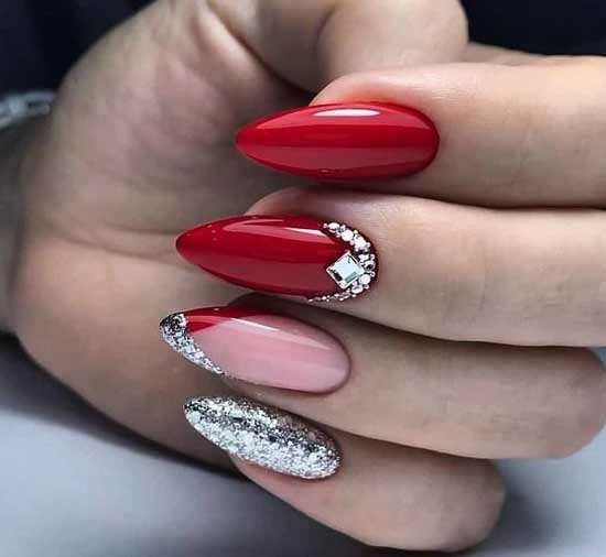 Red french photo with sparkles