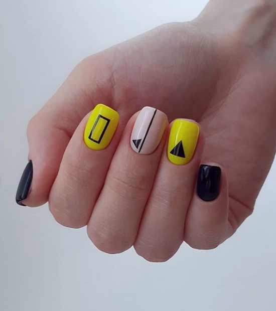 Manicure with graphic patterns