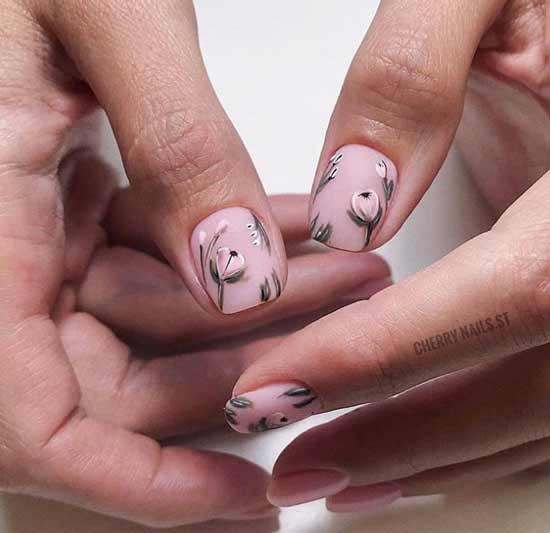 Delicate design short nails