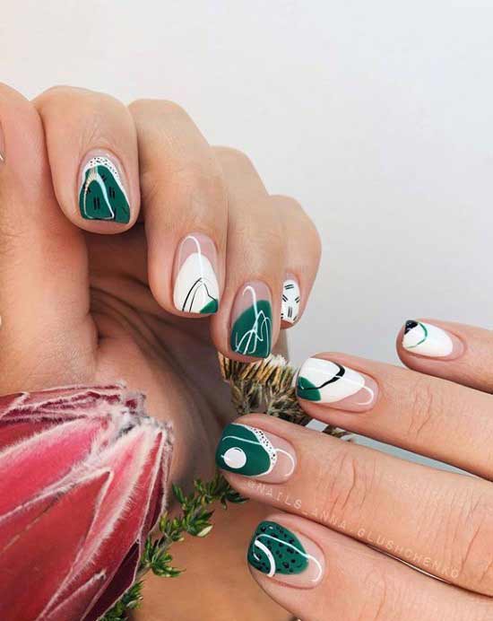 White-green manicure