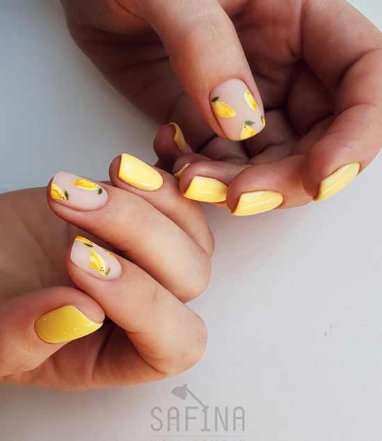 Yellow manicure for the summer