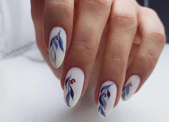 Nail drawing on white background