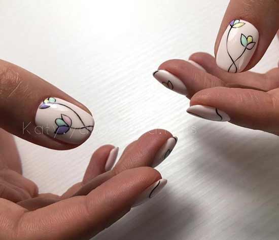 Freehand drawing on nails