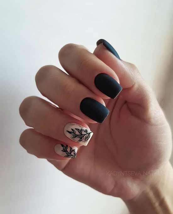 Black spring manicure