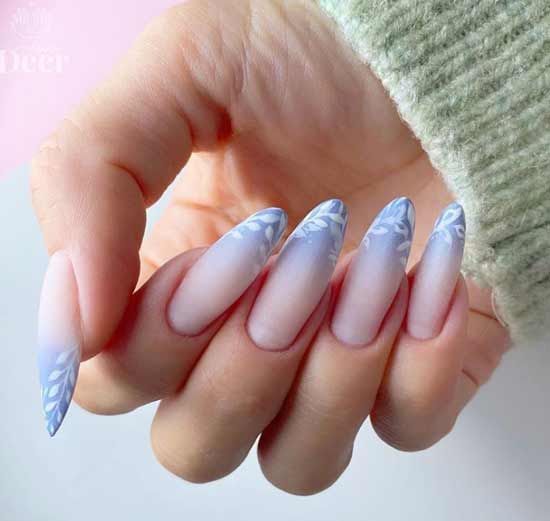 Pink-blue manicure