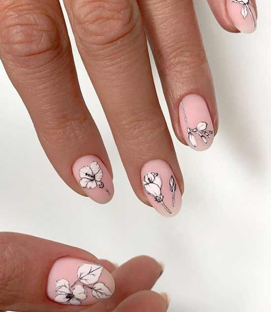 Pink matte with drawings