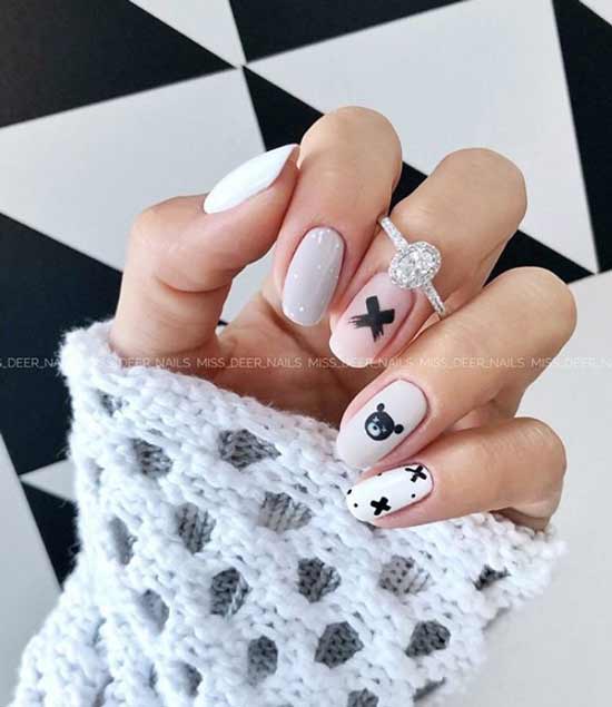 Manicure with cute animals