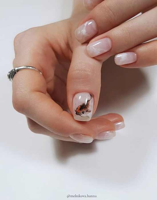 Animaux mignons sur les ongles