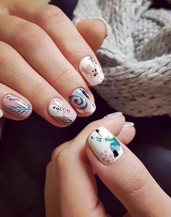 Cute marshmallows on nails