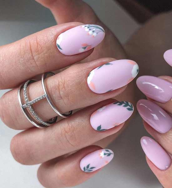 Matte pink manicure