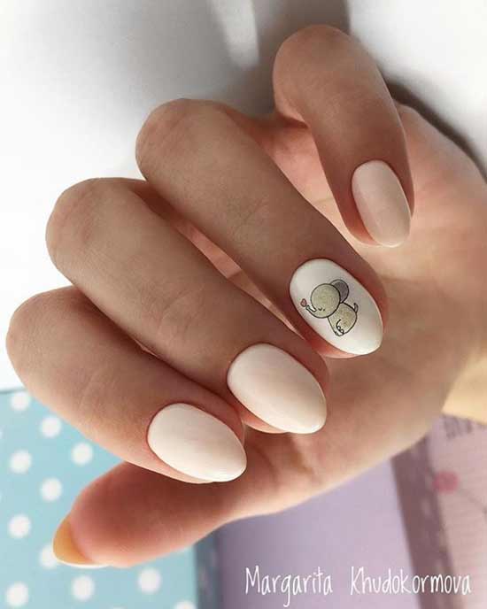 Cute baby elephant on nails