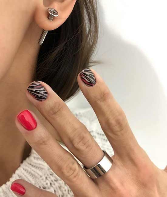 Fashionable manicure 2020 with animal print