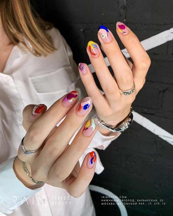 Manicure with abstraction