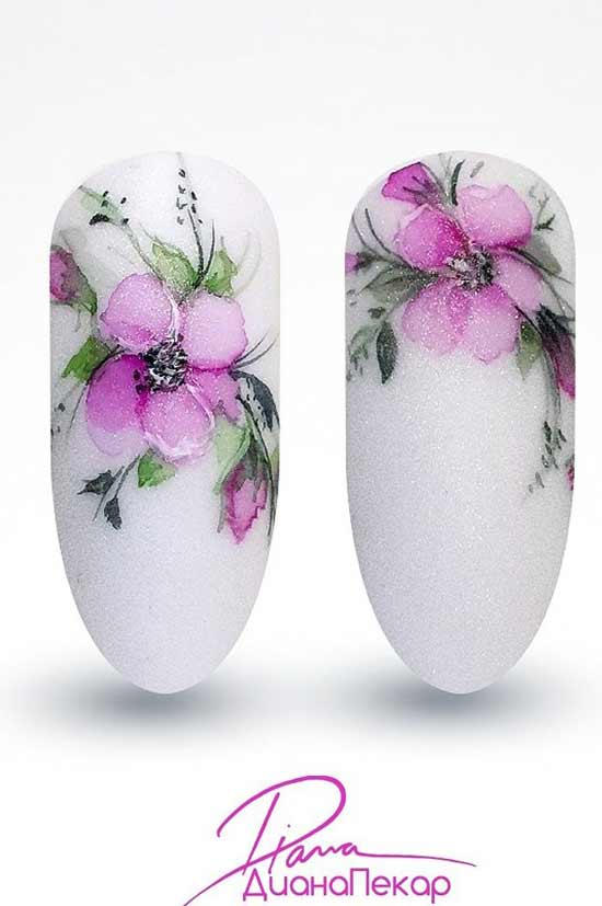 Nail art aquarelle