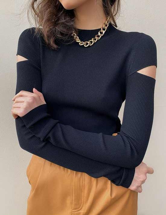 Fashion turtleneck cutouts